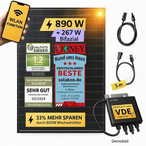 Solakon® onLite: 900 Watt Balkonkraftwerk im Praxis‑Check 1 Solakon 900 Watt Balkonkraftwerk